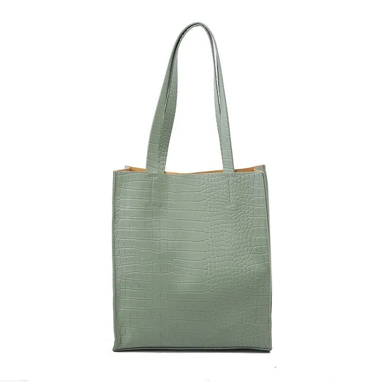 Solid Color Tote Bag 2021 Fashion New High-quality Soft Leather Women's Designer Handbag Large Capacity Shoulder Bags