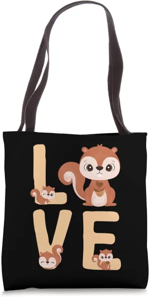 Squirrel Acorn Love Tote Bag