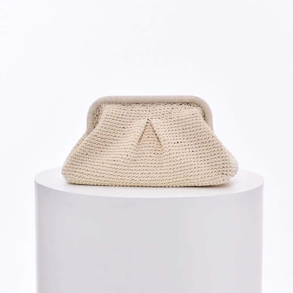 Summer Beach Clutch Purses for Women Woven Crochet Handbags Dumpling Clutch Ruched Cloud Purse Casual Colorblock Bag
