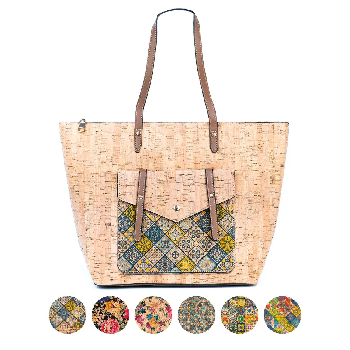 Sustainable Style Statement: Printed Cork Tote Bag (6 Unique Designs) BAG-2333