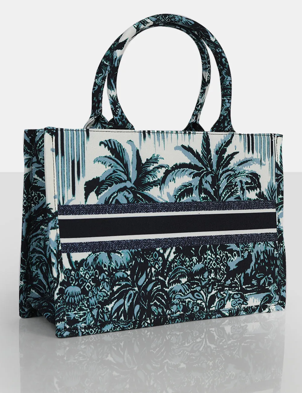 The Lourdes Canvas Blue Tote Bag