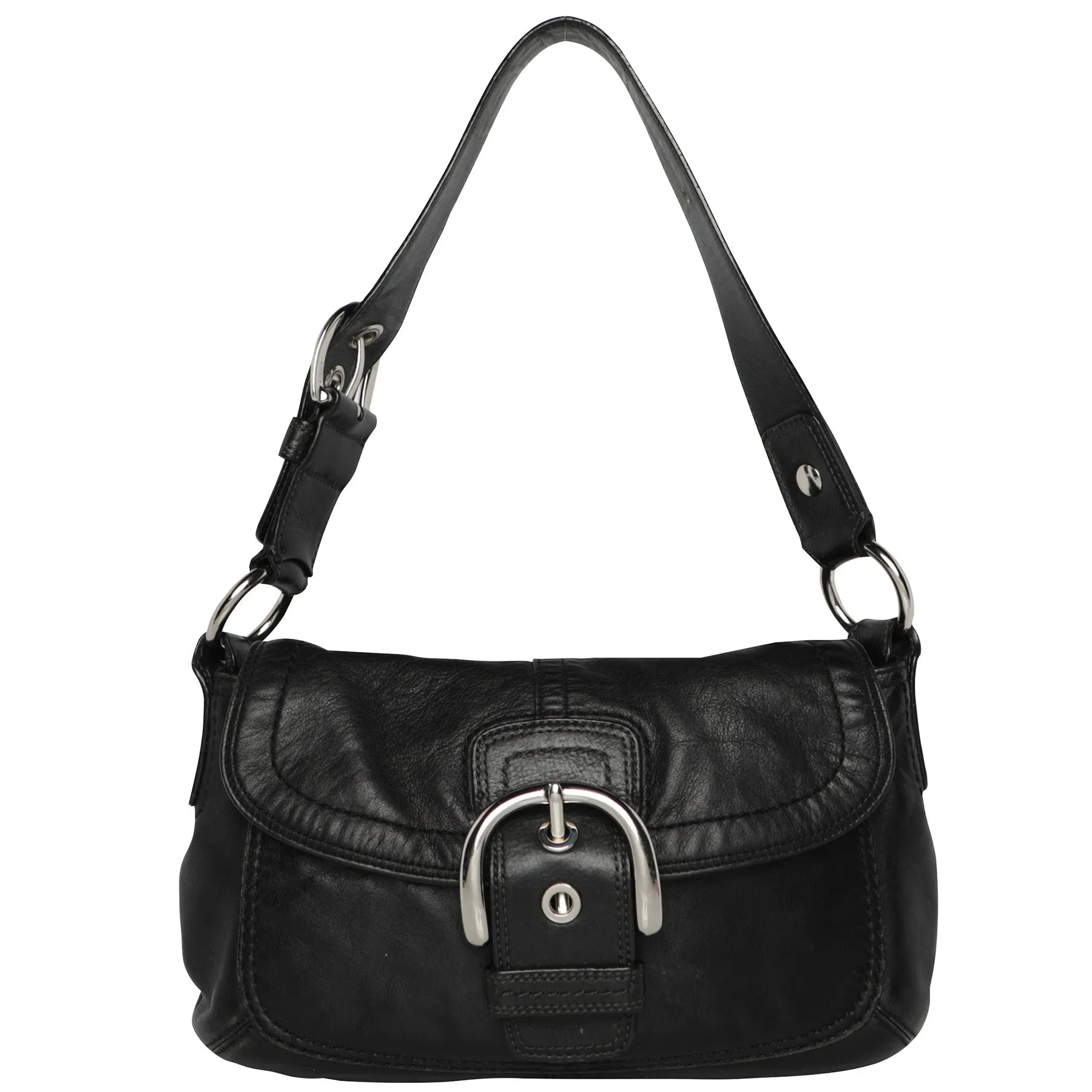 Vintage Y2K Coach Leather Maxi Shoulder Bag