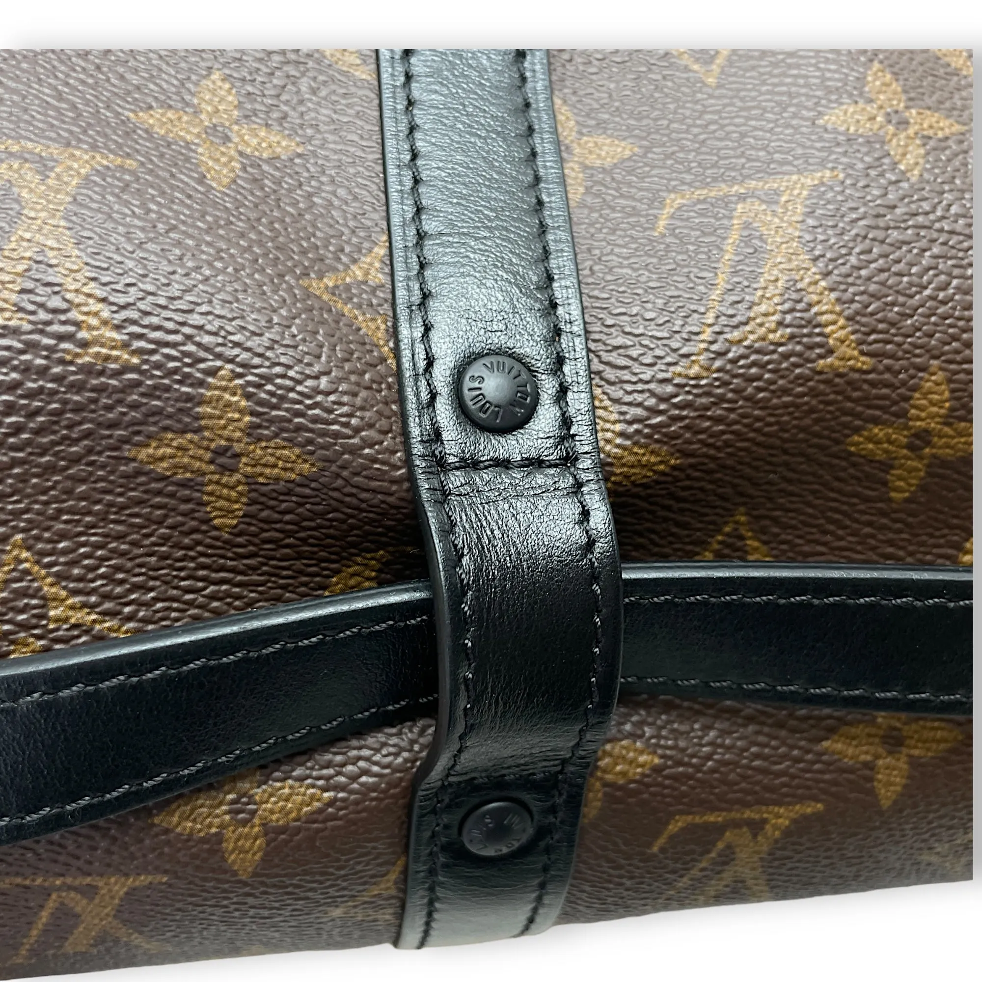 Virgil Abloh Polochon Papillon Brown Crossbody Bag in Monogram Coated Canvas