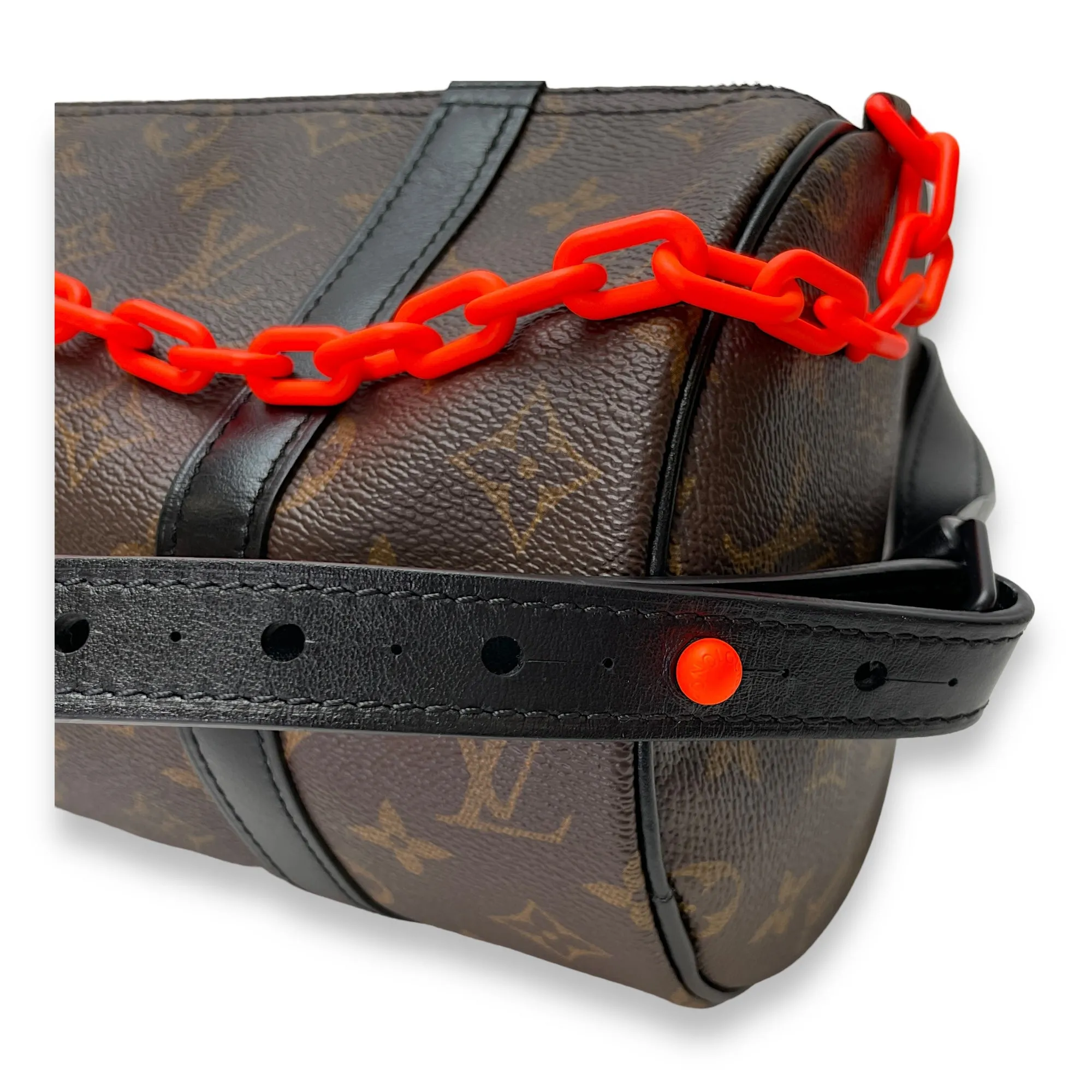 Virgil Abloh Polochon Papillon Brown Crossbody Bag in Monogram Coated Canvas