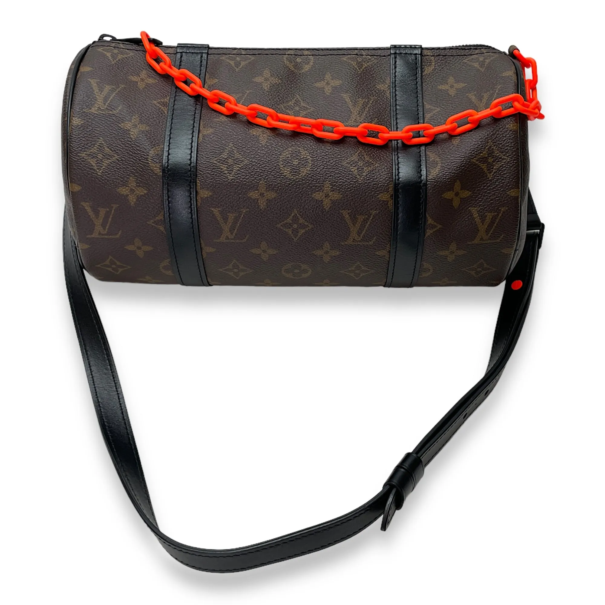 Virgil Abloh Polochon Papillon Brown Crossbody Bag in Monogram Coated Canvas