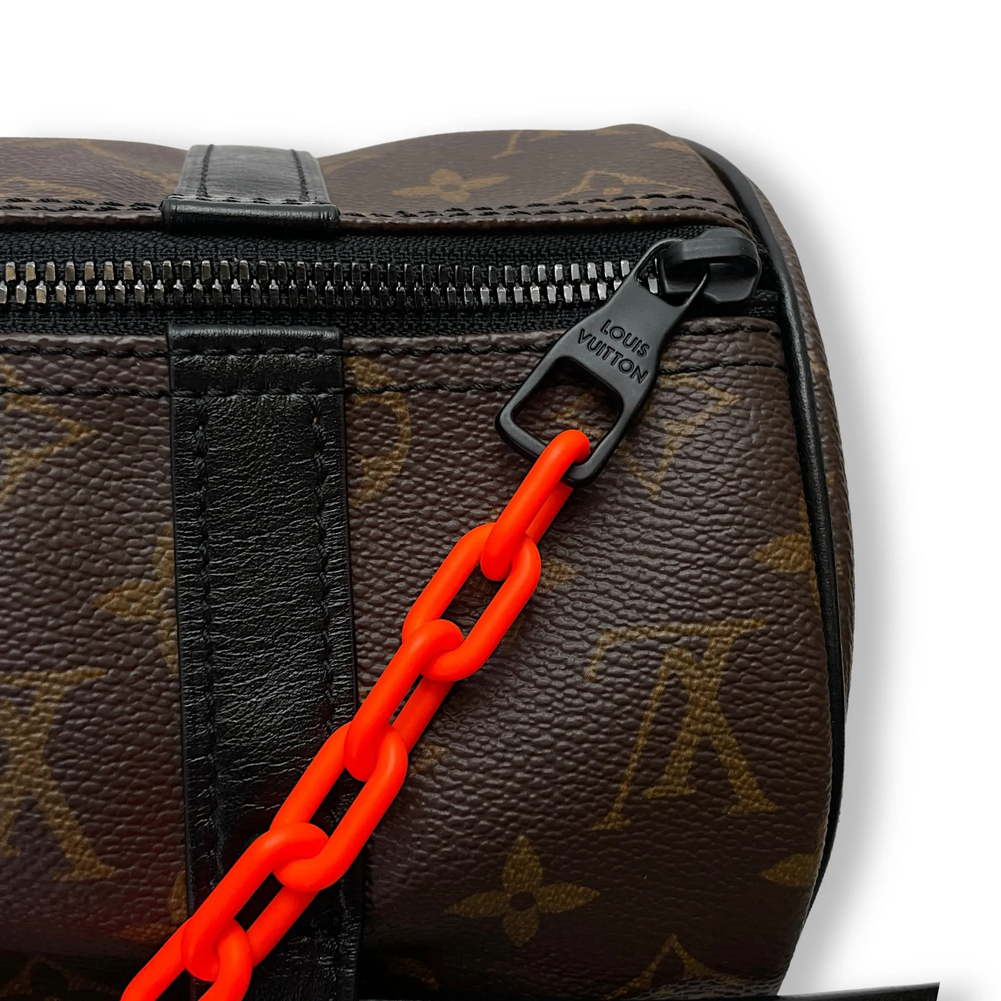 Virgil Abloh Polochon Papillon Brown Crossbody Bag in Monogram Coated Canvas