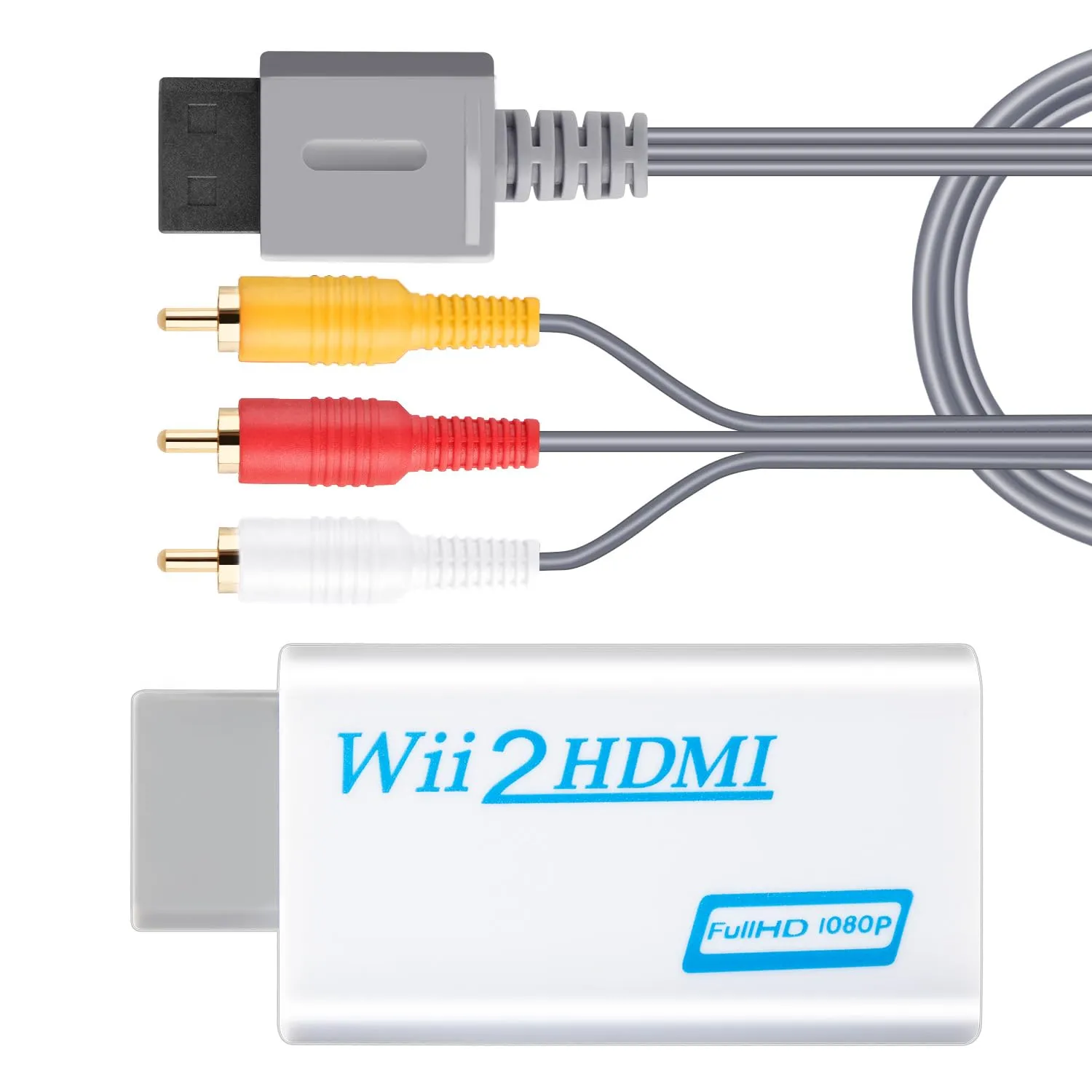 Wii for AV Cable Wii HDMI Adapter,Audio Video AV Cable 1.8M/6FT Cord Wii to HDMI Converter 1080P with Audio Jack,Supports All Compatible with Nintendo Wii Display Modes