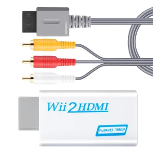 Wii for AV Cable Wii HDMI Adapter,Audio Video AV Cable 1.8M/6FT Cord Wii to HDMI Converter 1080P with Audio Jack,Supports All Compatible with Nintendo Wii Display Modes