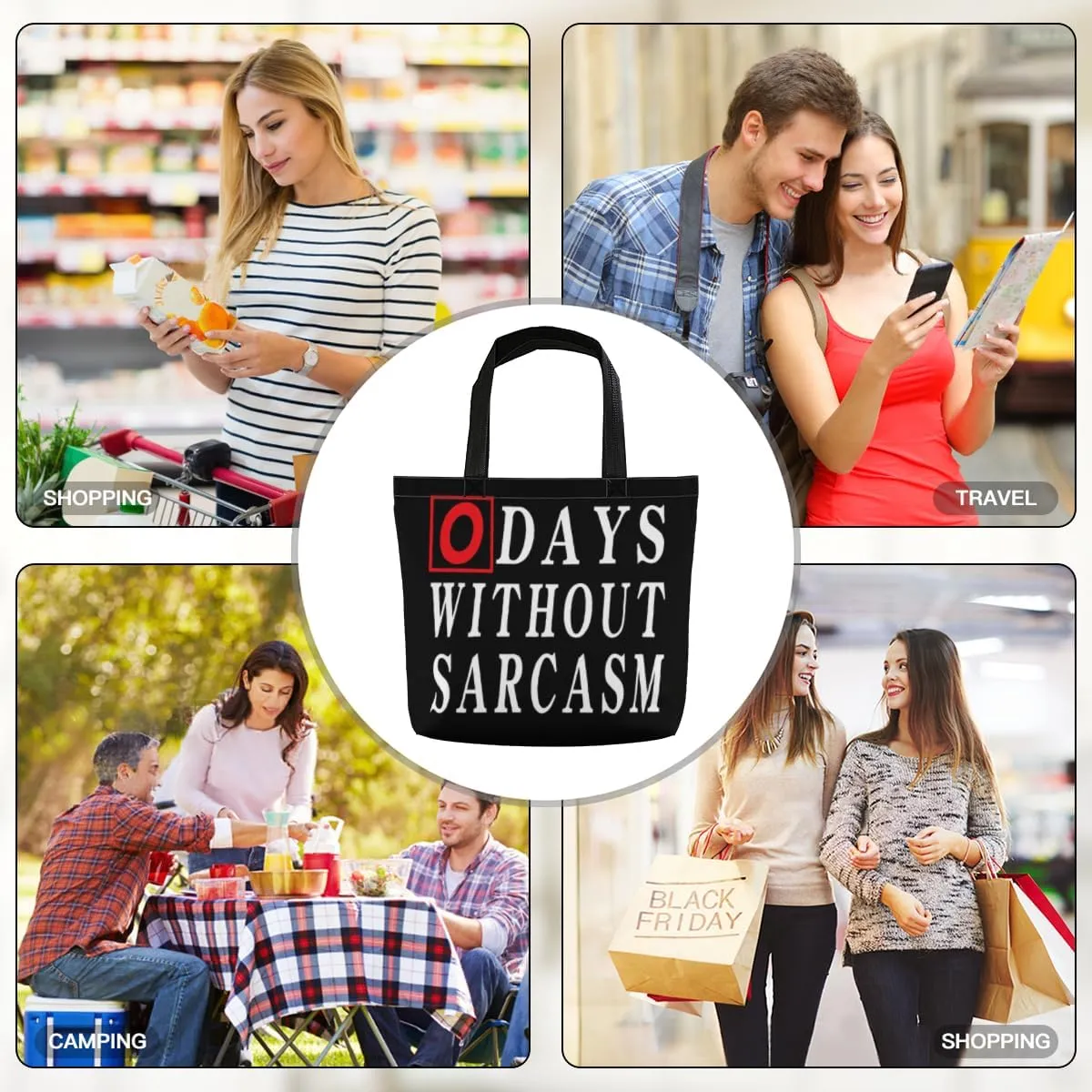 Women's Men Large Kitchen Reusable Grocery Bags Shoulder Bags With Zipper Beach Shopping Bag for Outdoors